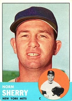 1963 Topps Baseball Cards      316     Norm Sherry